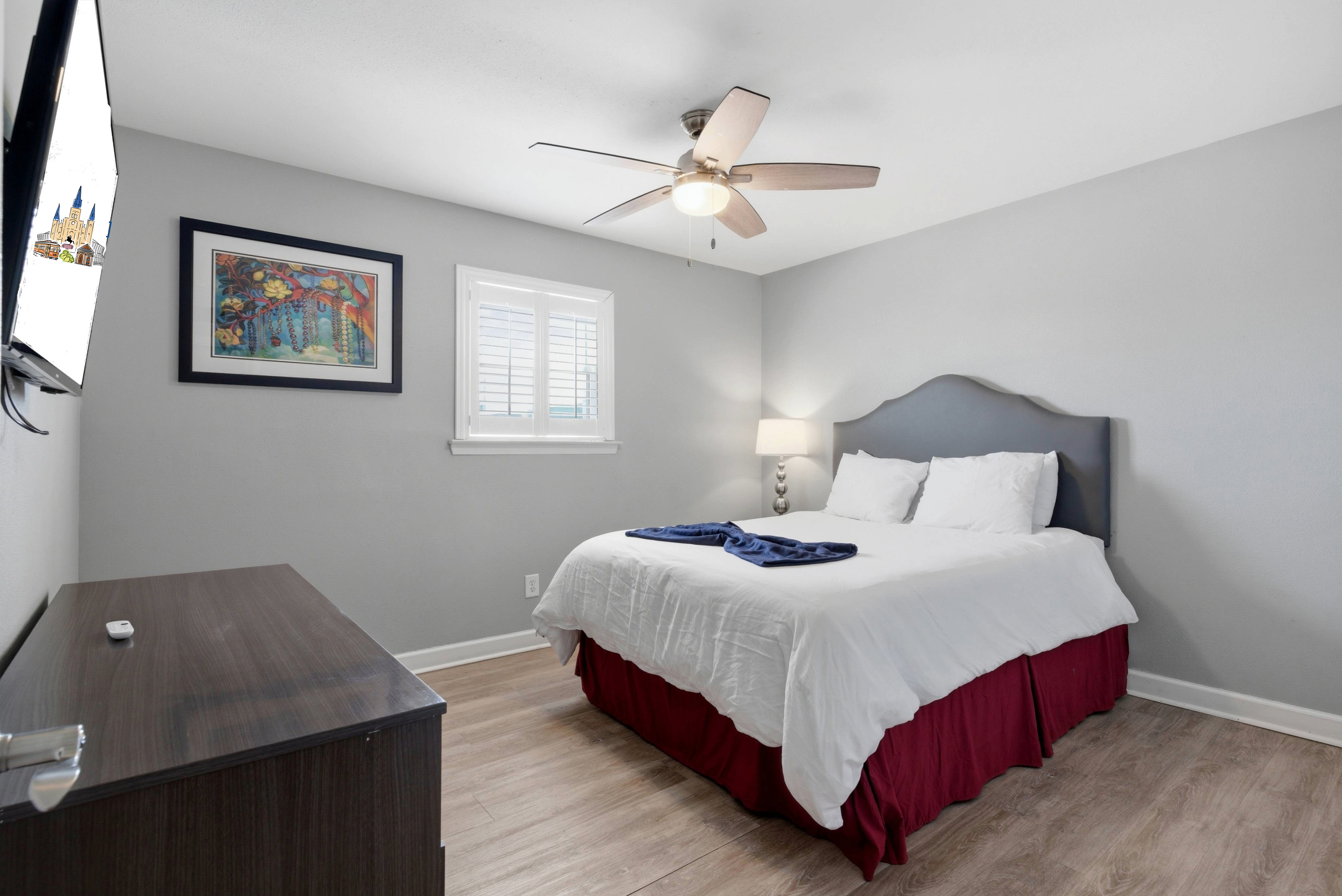 Bright, comfortable primary suite