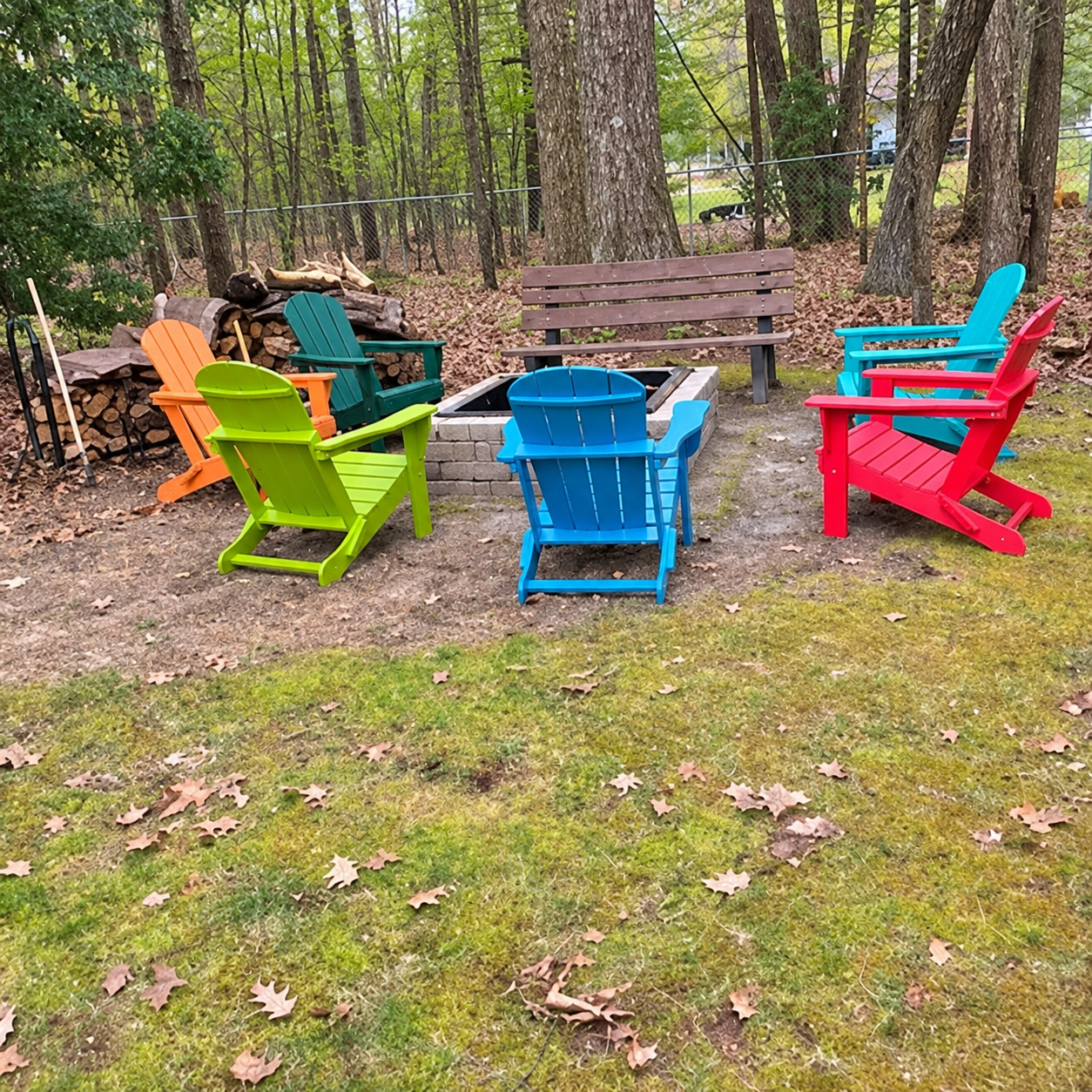 EXTERIOR:  The backyard firepit