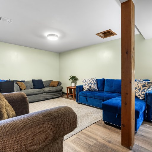 Room to spread out downstairs when the weather turns