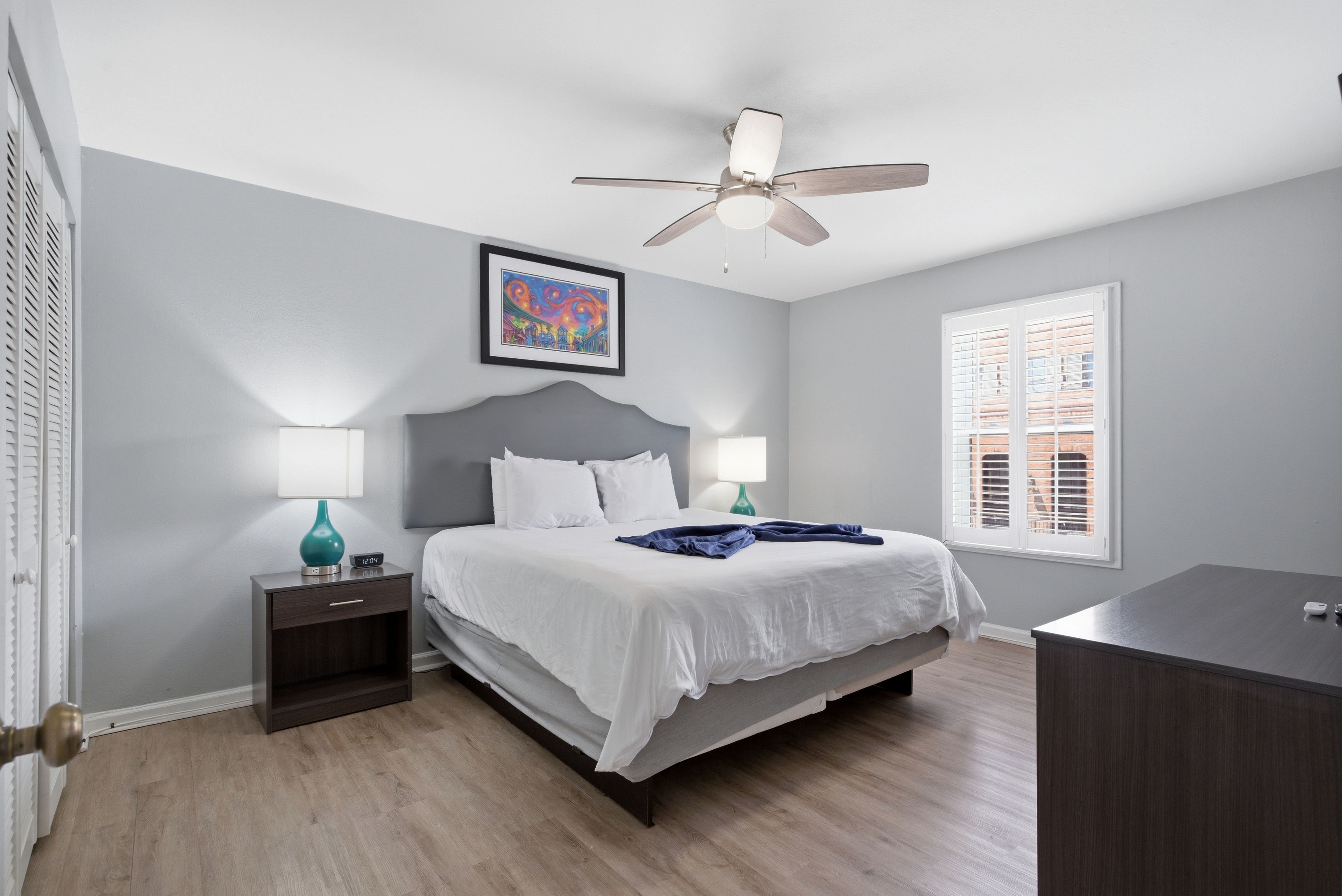 Serene primary bedroom with a king bed designed for restful nights