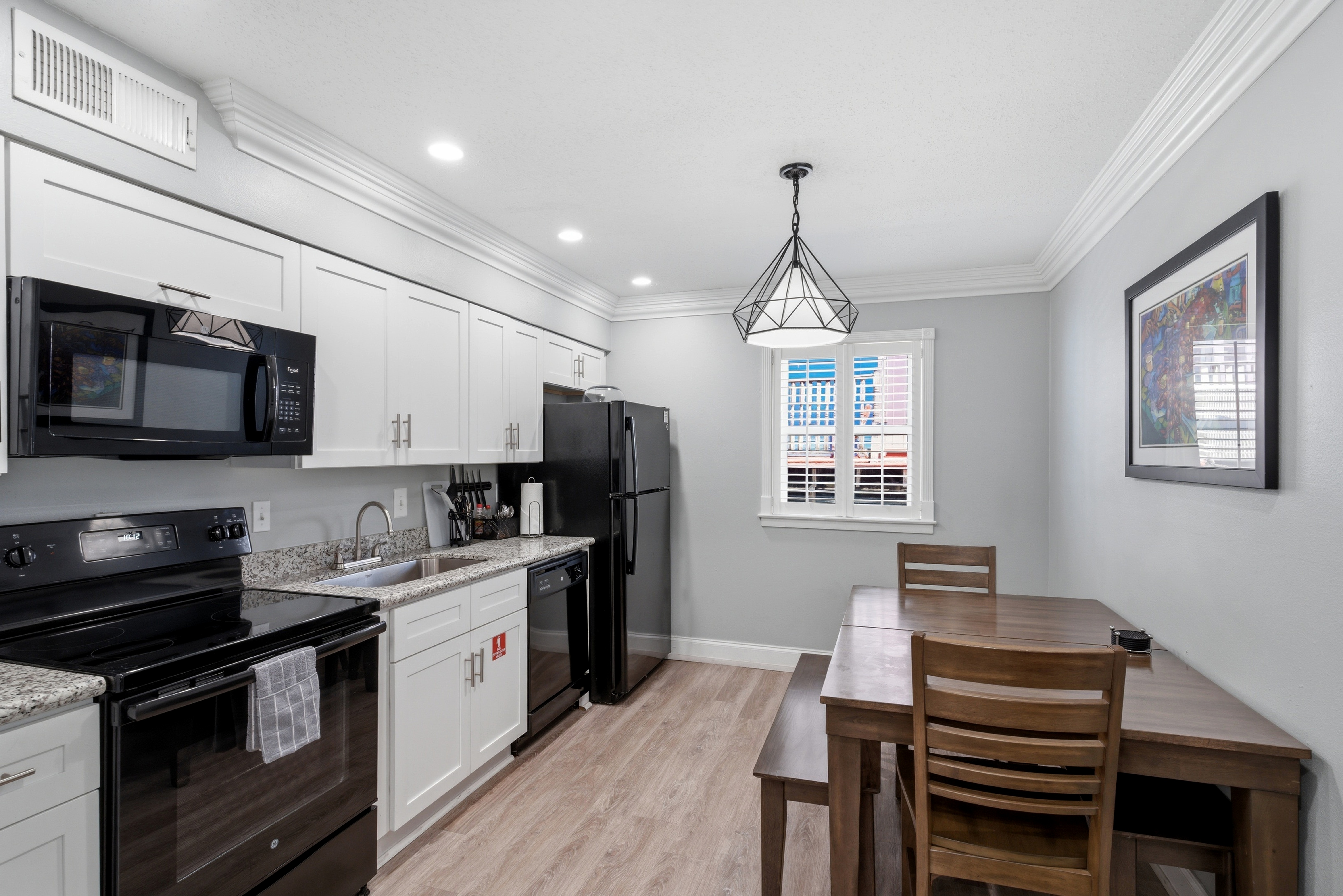 Fully equipped modern kitchen + Dining area