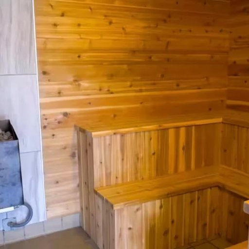 Cedar sauna at the Michaywe clubhouse