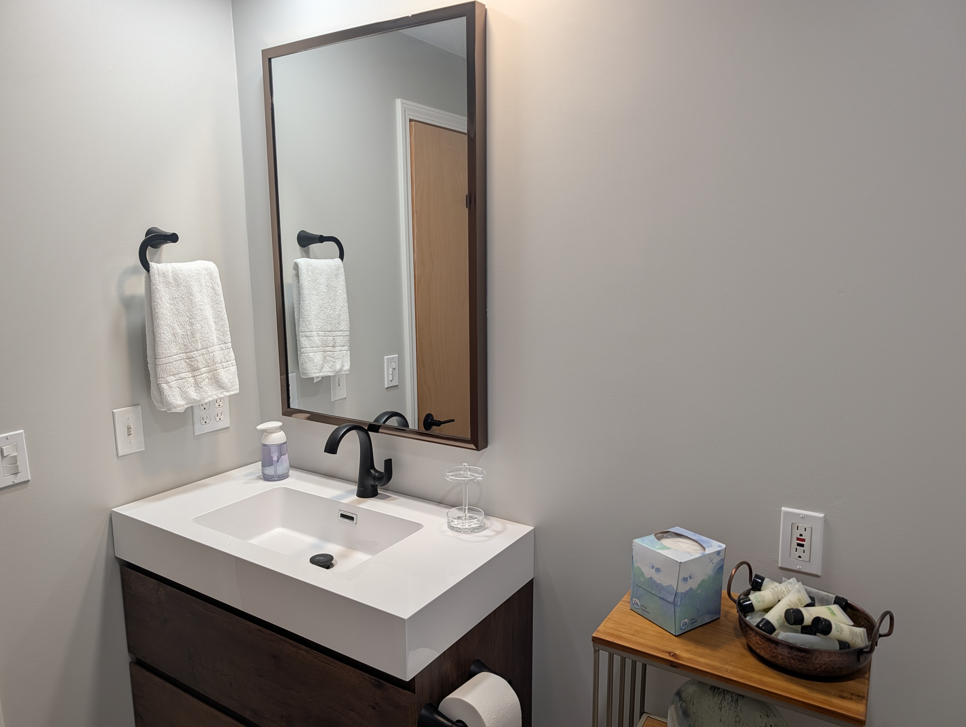 BATHROOM #1 (FIRST FLOOR):  Full bathroom on the first floor with a walk-in shower.