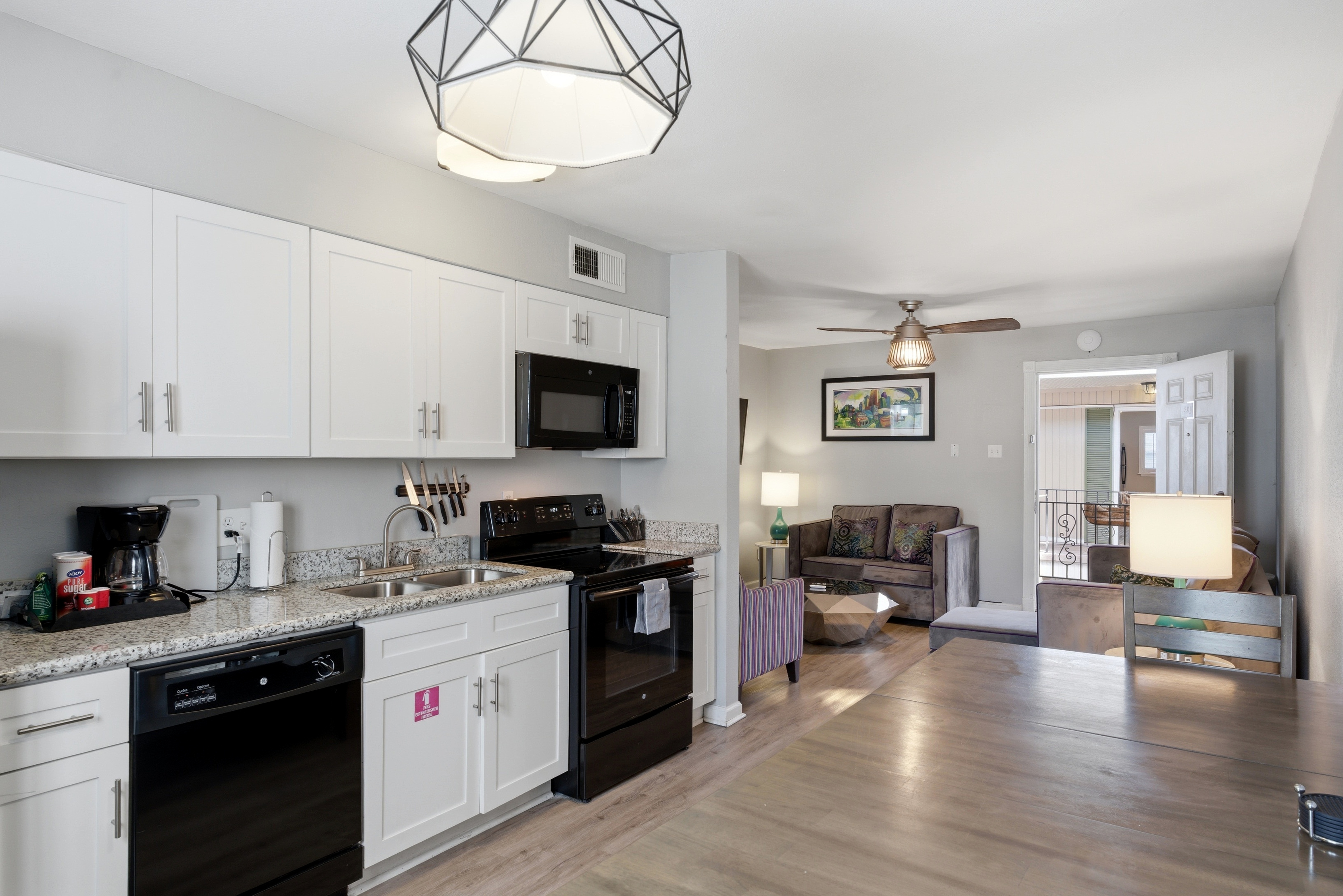 Fully equipped modern kitchen + Dining area