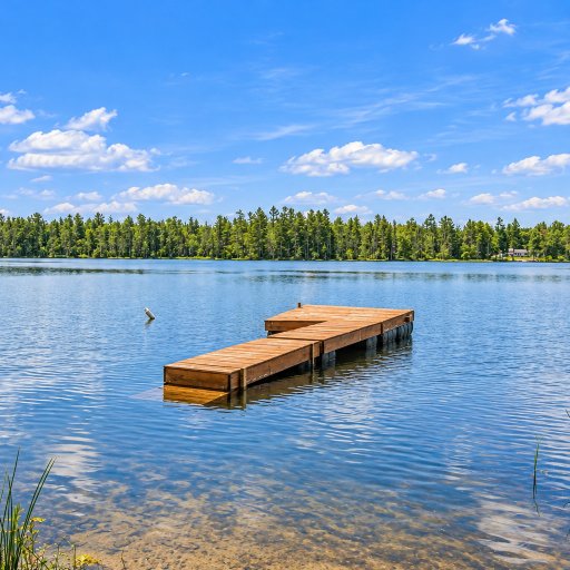 The dock on no-wake Lake Wequas