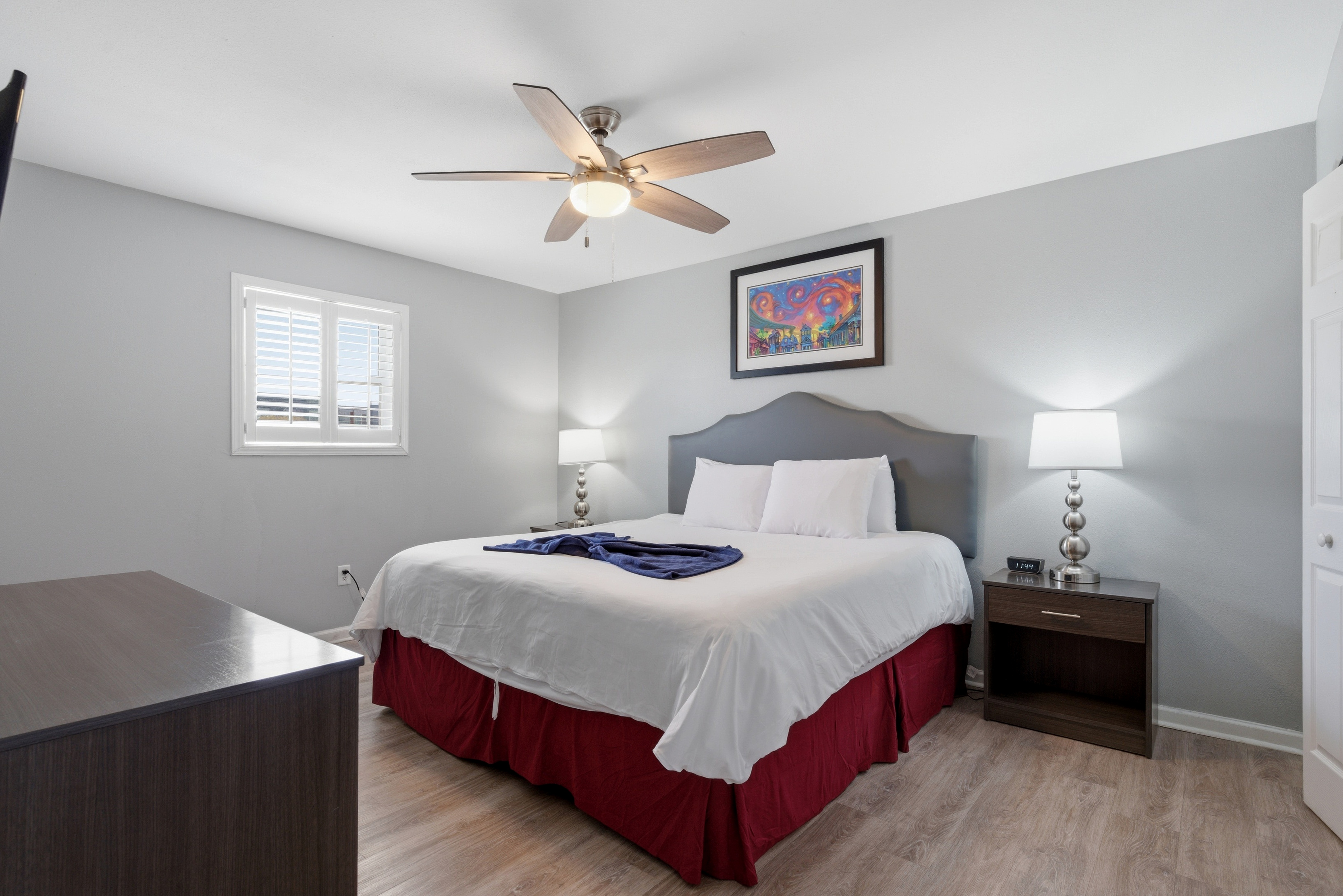 Serene primary bedroom with a king bed designed for restful nights