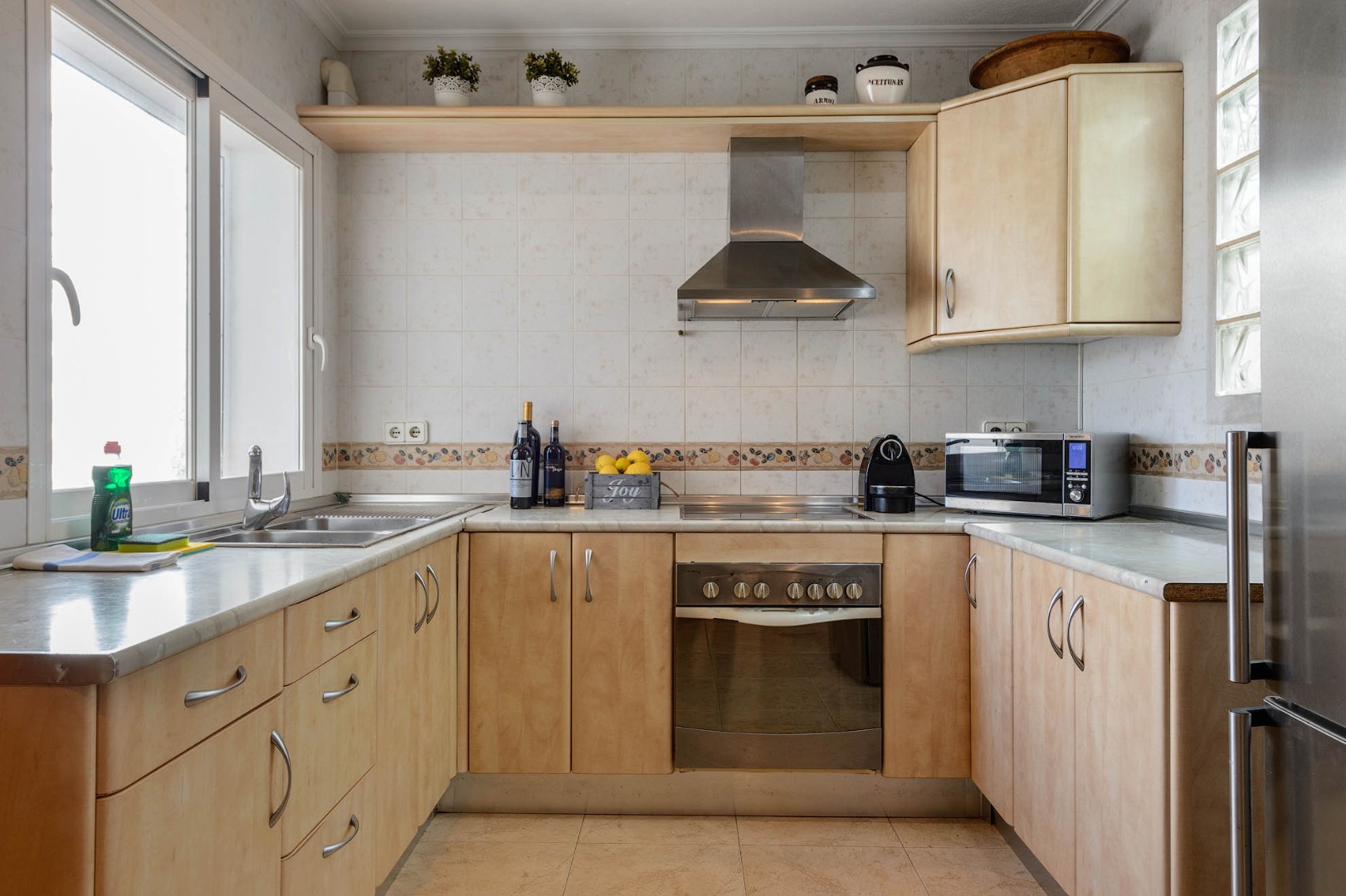 Fully equipped kitchen with oven, microwave, Nespresso and fridge-freezer, Villa Suki, Ibiza.