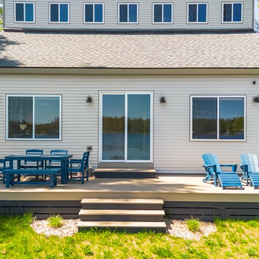 Lakeside deck and walkout