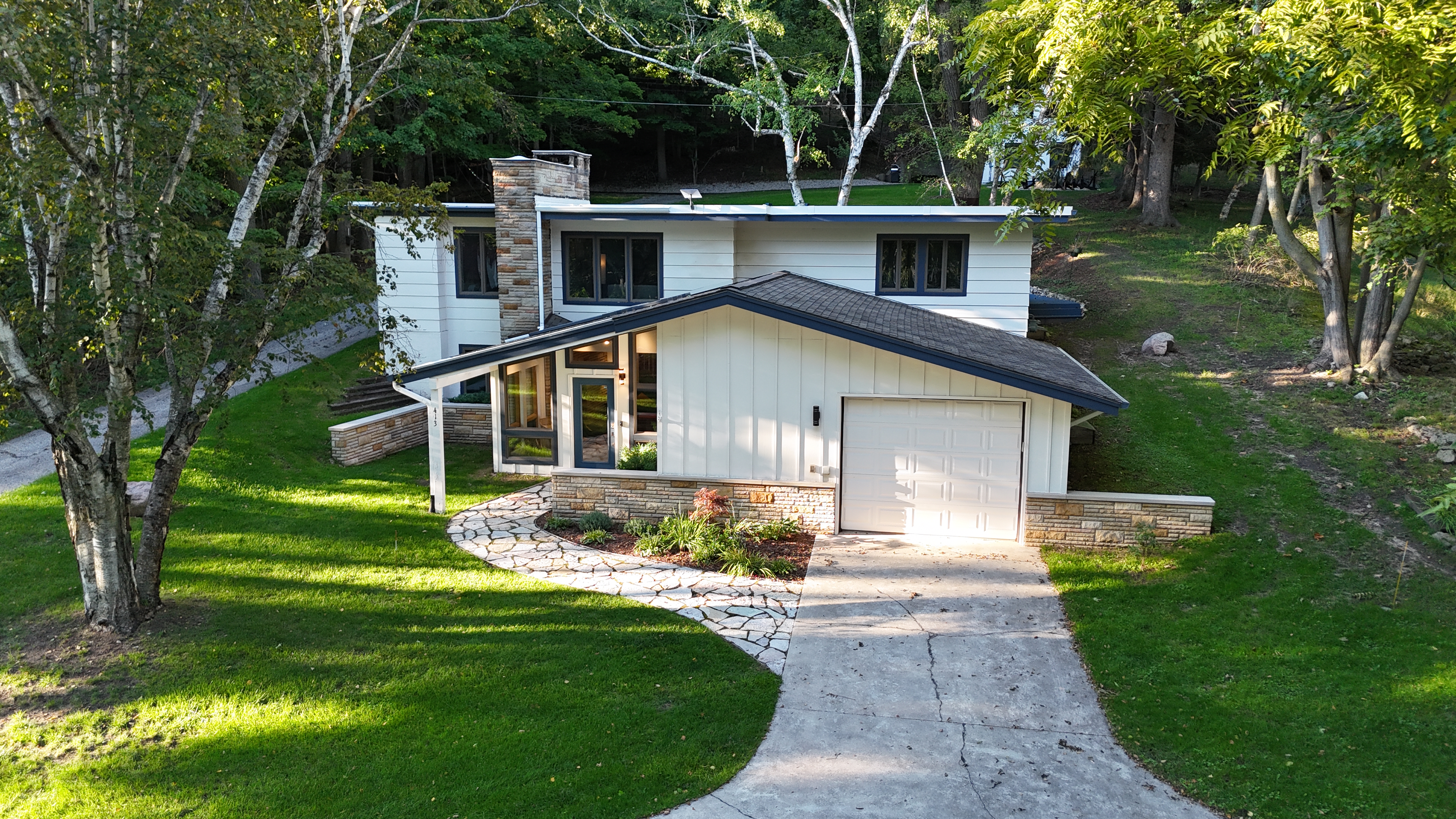 EXTERIOR:  Another aerial photo of the property.