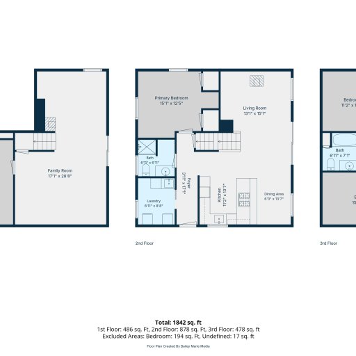Floor plan - all three levels