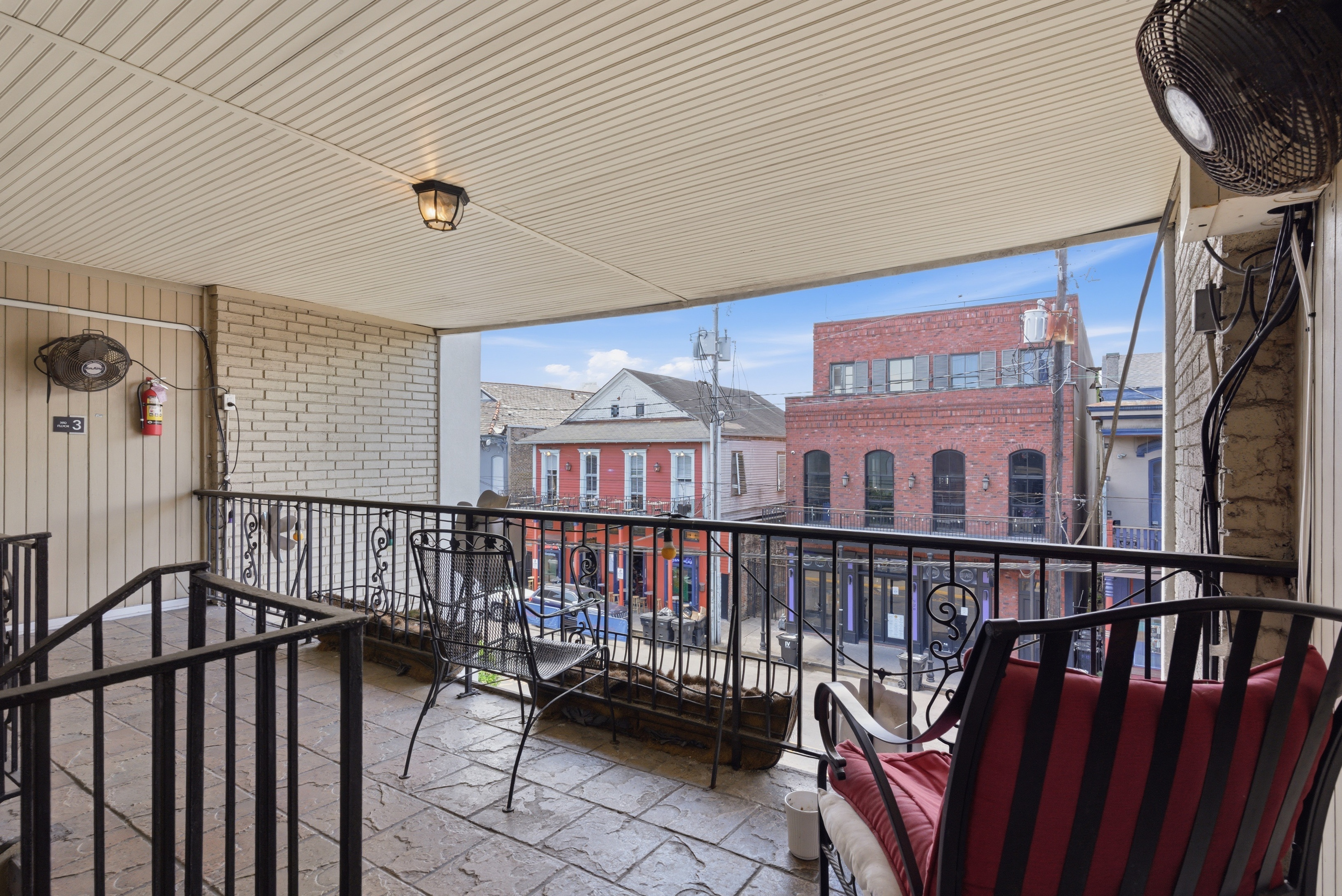 Balcony overlooking French Quarter vibes