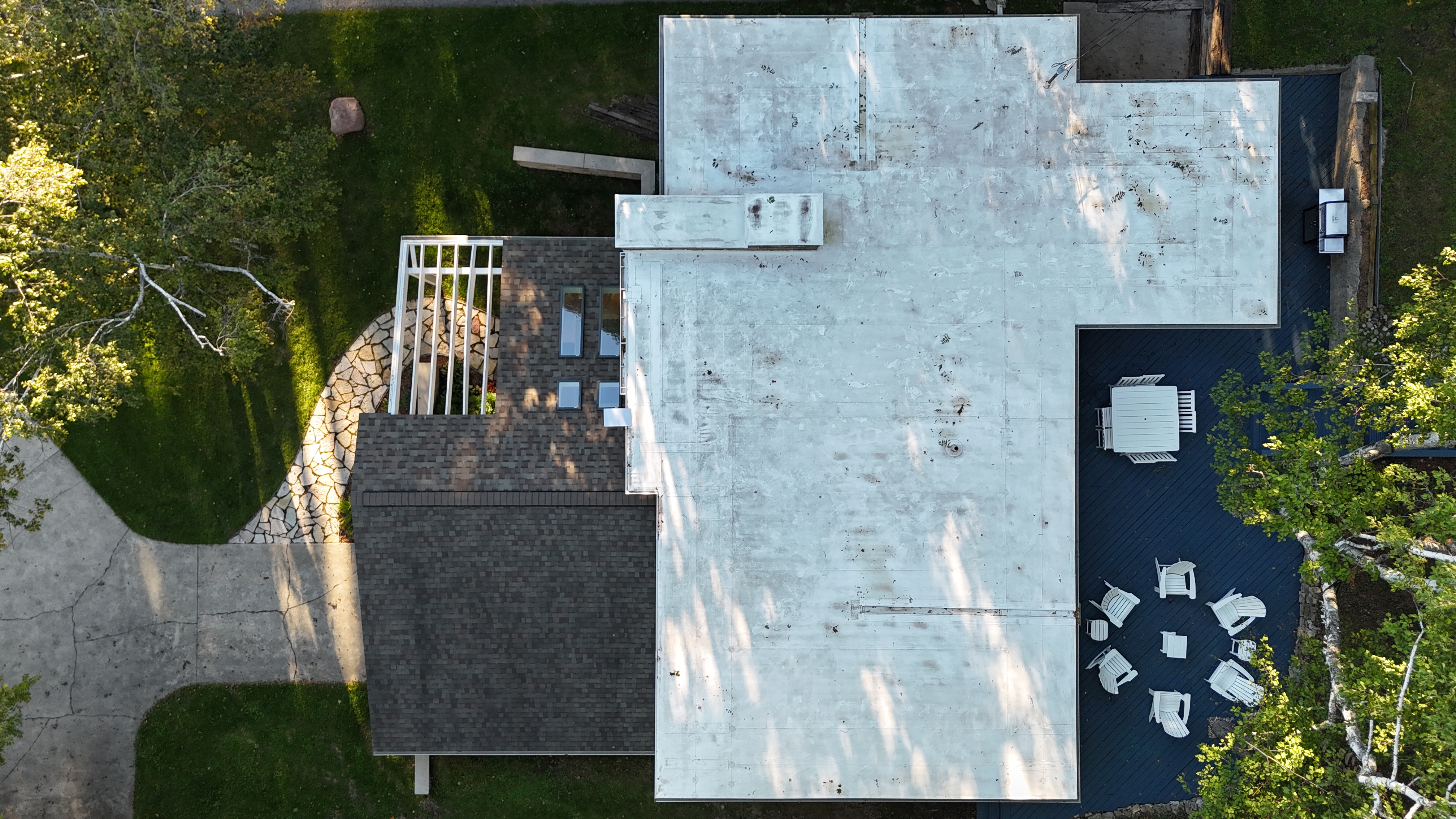 EXTERIOR:  Another aerial photo of the house.