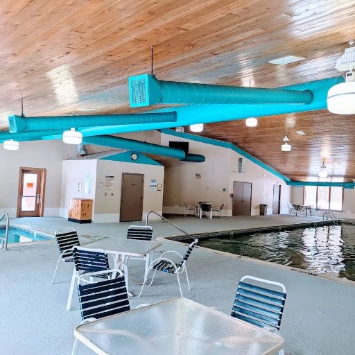 Indoor pool and hot tub at the Michaywe clubhouse - guest access included with your stay
