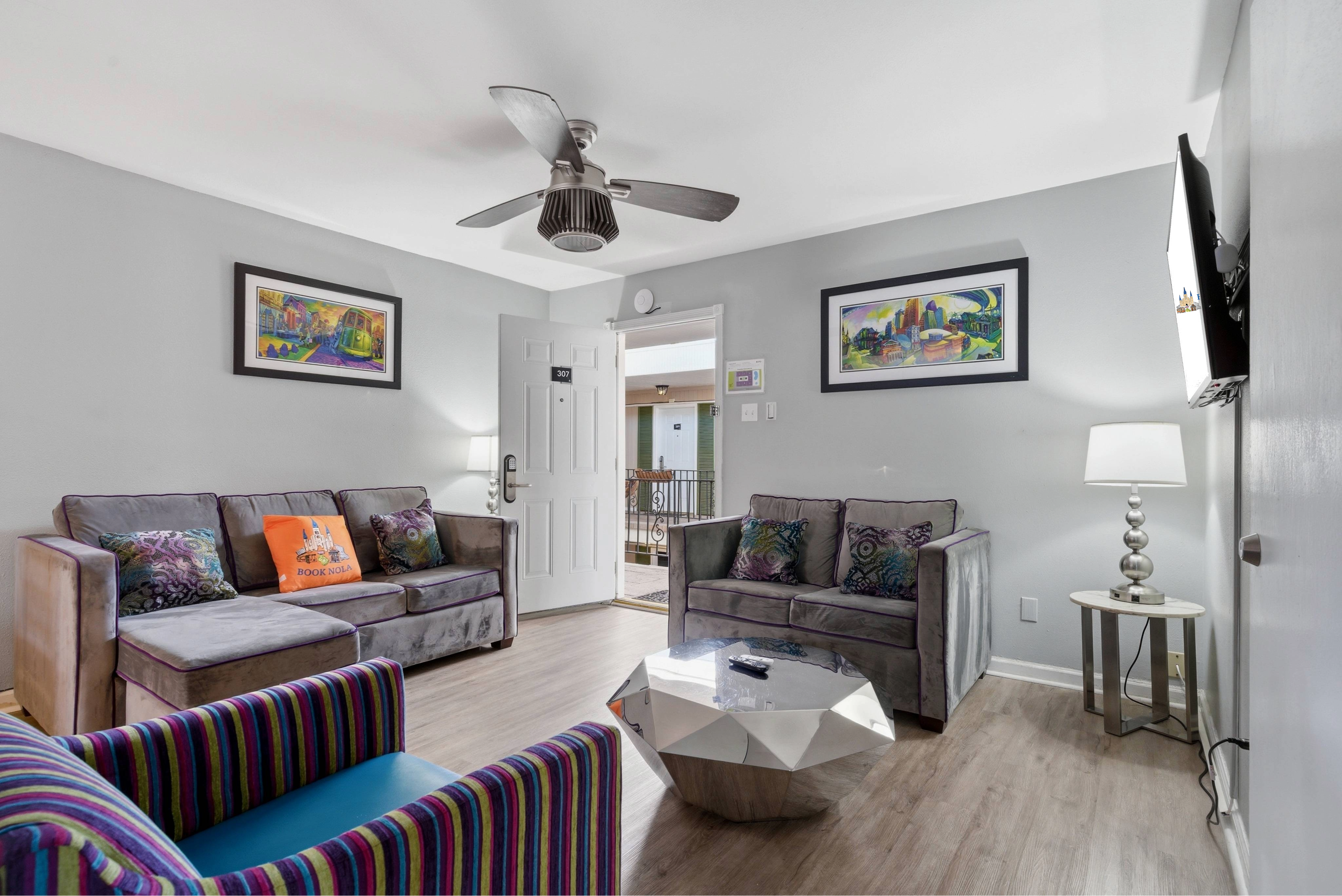 Living Room with Entryway View