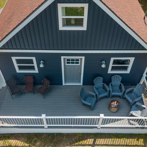 The wraparound deck from above