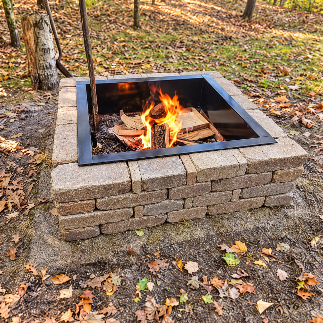 EXTERIOR:  The firepit in the backyard.