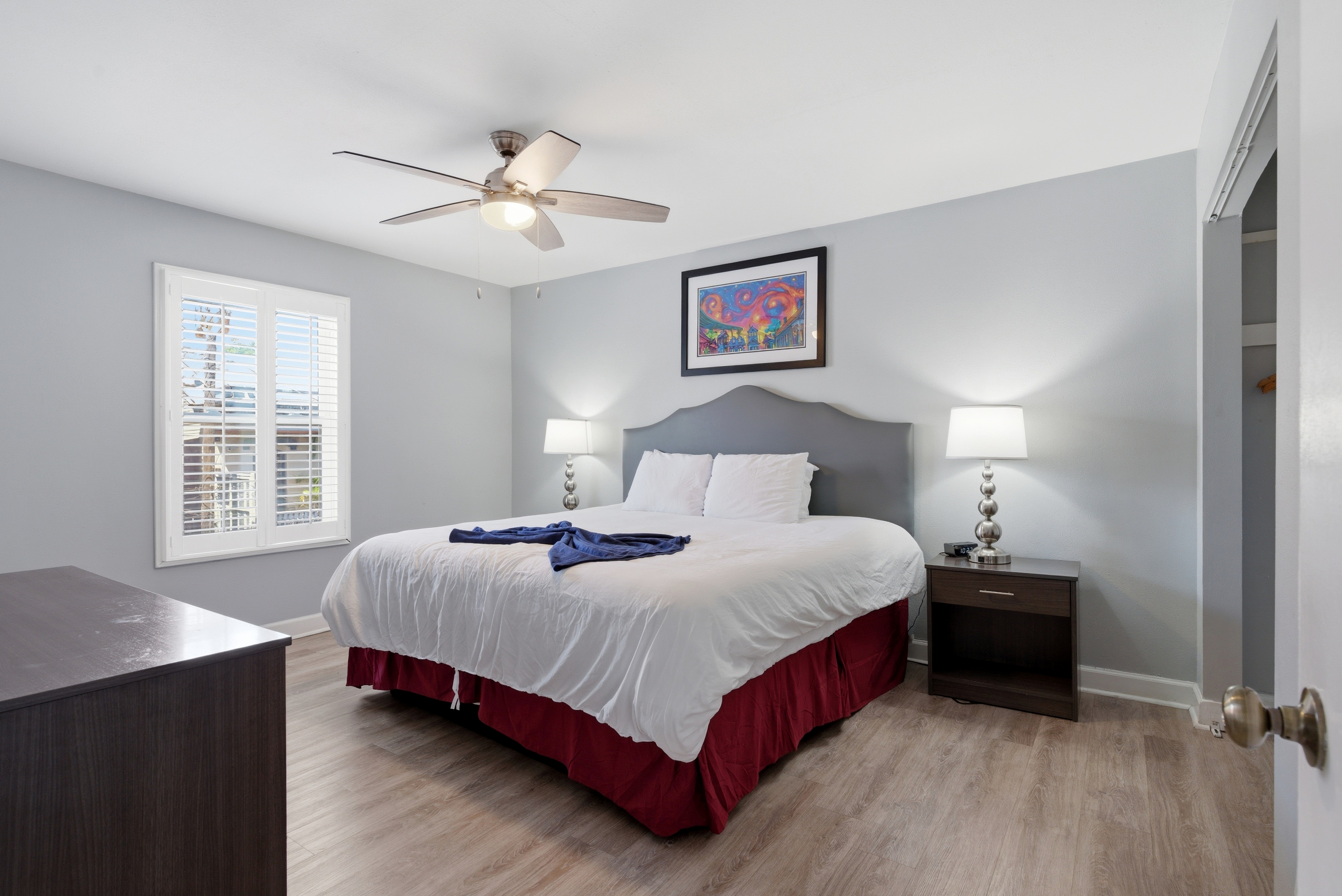Serene primary bedroom with a king bed designed for restful nights