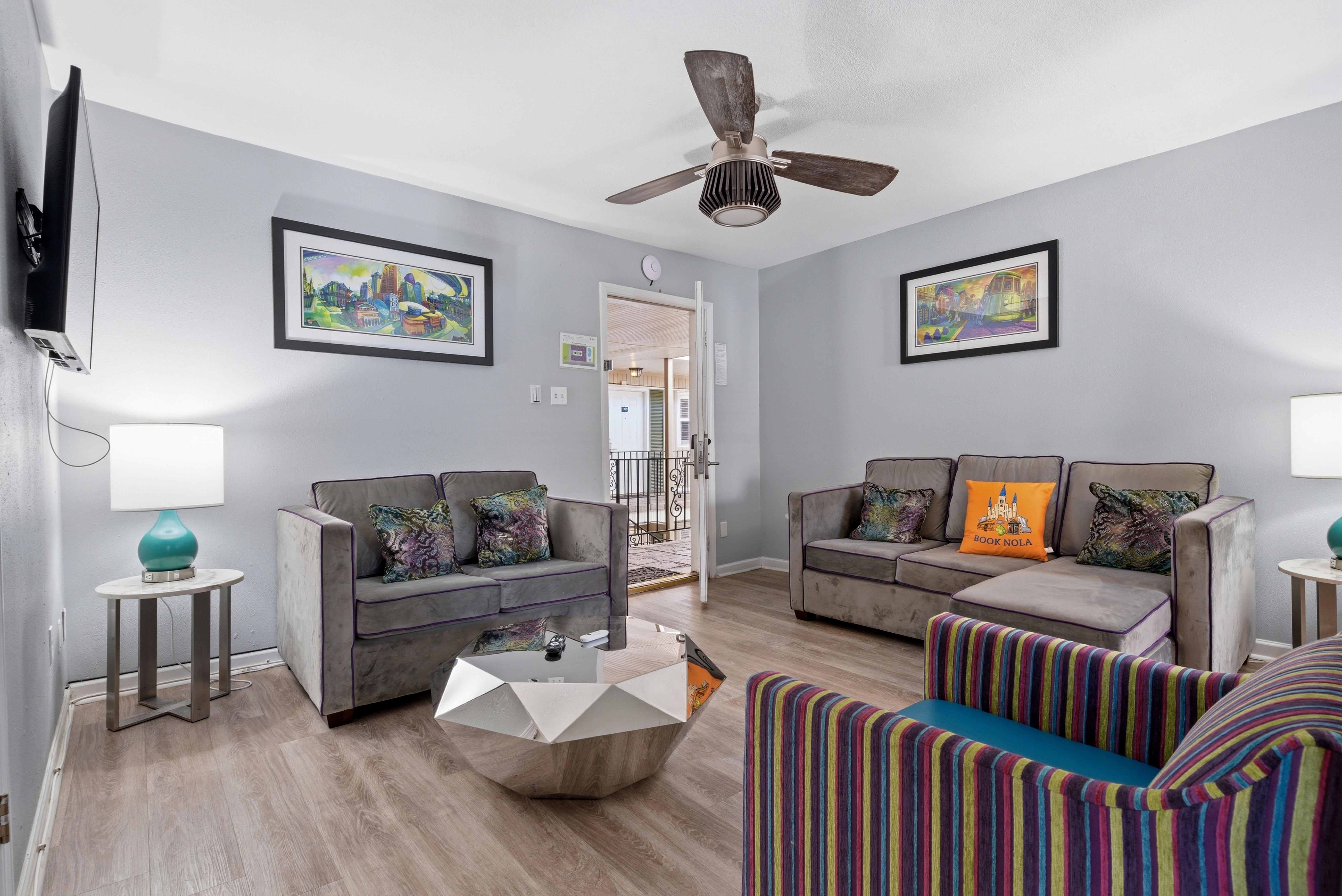 Unit 305-Bright living room with a smart TV and cozy seating