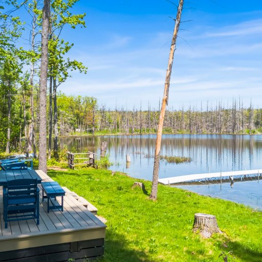 Lakeside deck and private dock — your own waterfront
