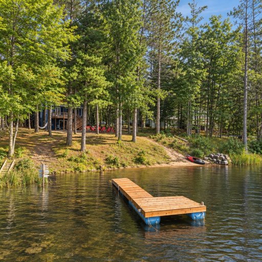 Looking back at the cottage from the water