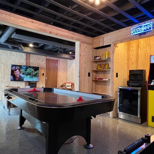 Multiple arcade games and air hockey table for endless entertainmen