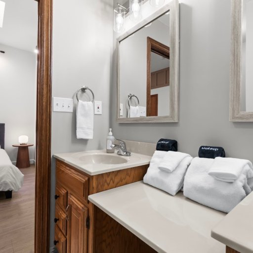 Bedroom 3 ensuite: double-vanity bath — two sinks, no morning queue when traveling with another couple.