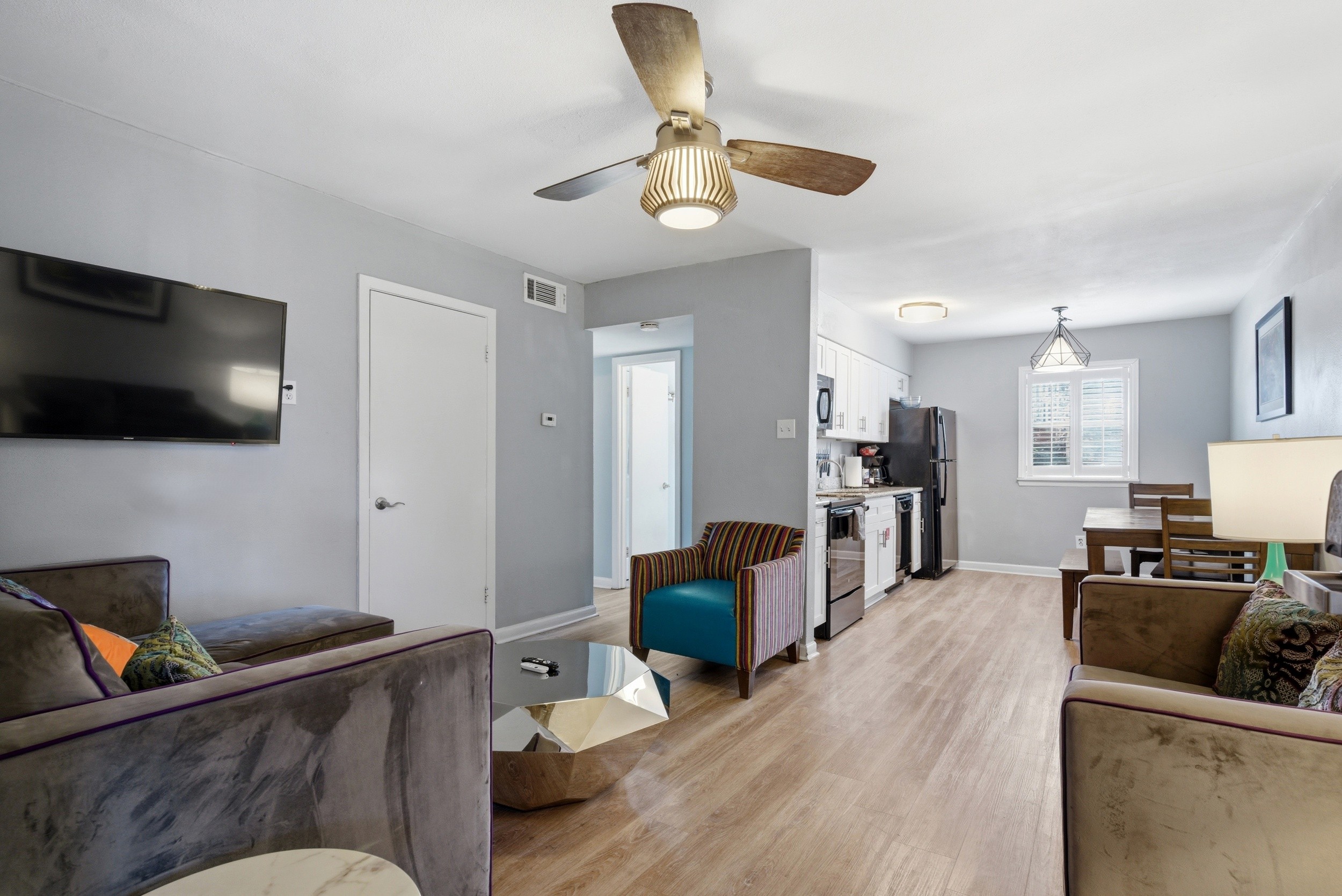 Living Room with Entryway View