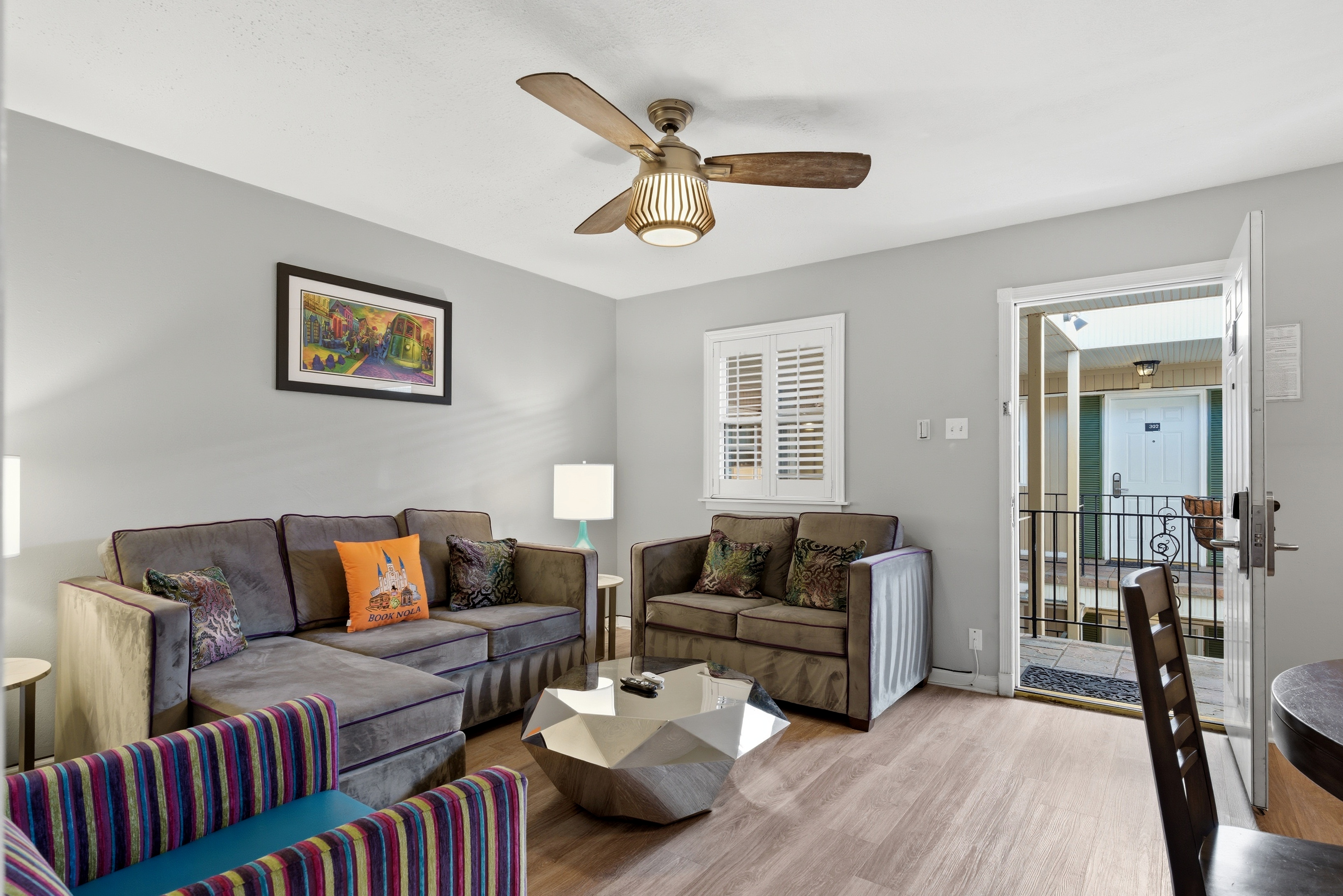 Living Room with Entryway View