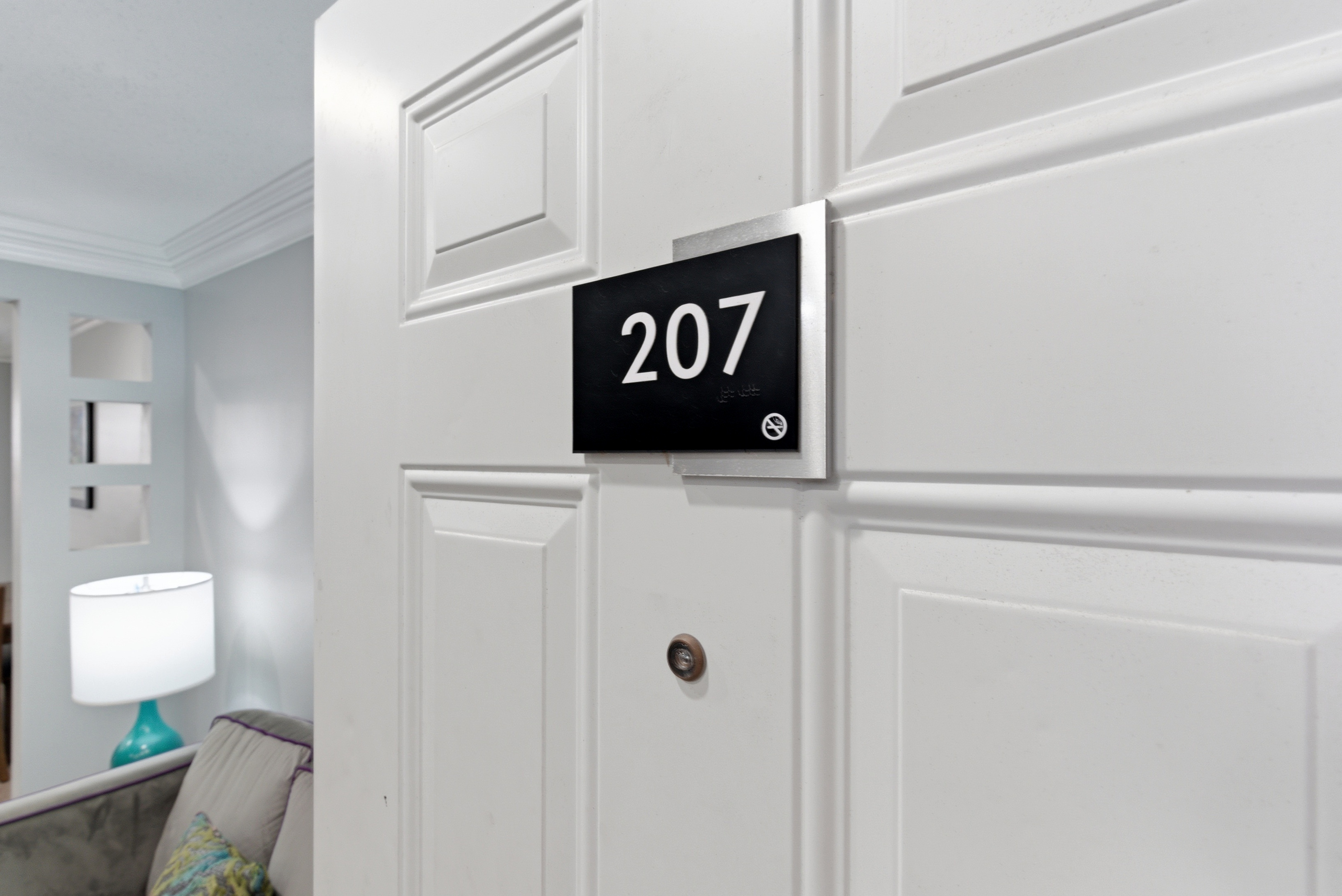 Unit door marked with your specific unit number